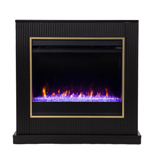 Southern Enterprises Crittenly Black Color Changing Electric Fireplace