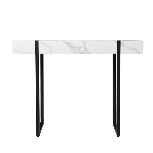 Southern Enterprises Rangley White Faux Marble Console Table