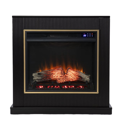 Southern Enterprises Crittenly Black Electric Fireplace with Touch Screen Control Panel
