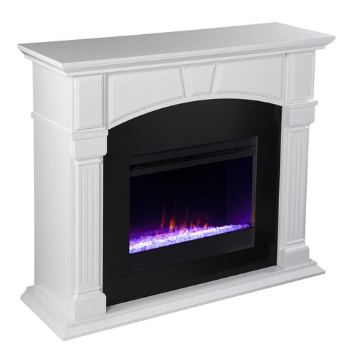 Southern Enterprises Altonette White Color Changing Fireplace