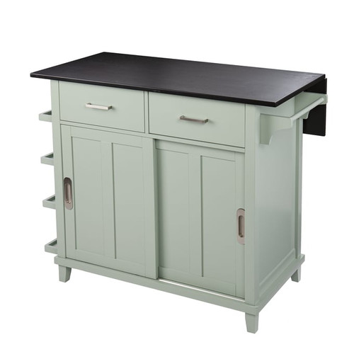 Southern Enterprises Ollerton Mint Green Freestanding Kitchen Island