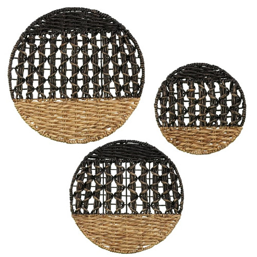 Southern Enterprises Mable Natural Black Woven 3pc Wall Decor Set