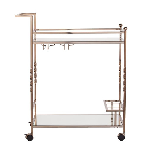 Southern Enterprises Ivers Champagne Mirrored Bar Carts