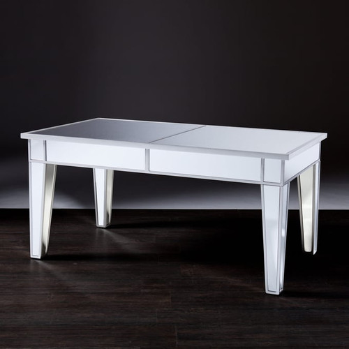 Southern Enterprises Mirage Silver Mirrored Cocktail Table