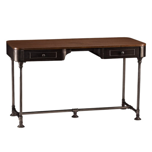 Southern Enterprises Edison Brown 2 Drawers Desk