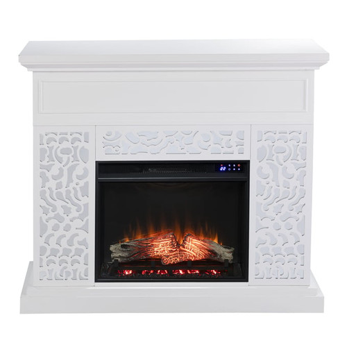 Southern Enterprises Wansford White Electric Fireplaces with Touch Screen Control Panel