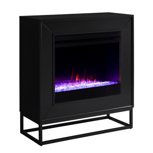 Southern Enterprises Frescan Black Color Changing Electric Fireplace
