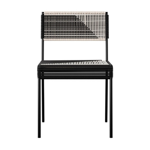 2 Southern Enterprises Watkindale Black White Woven Outdoor Chairs