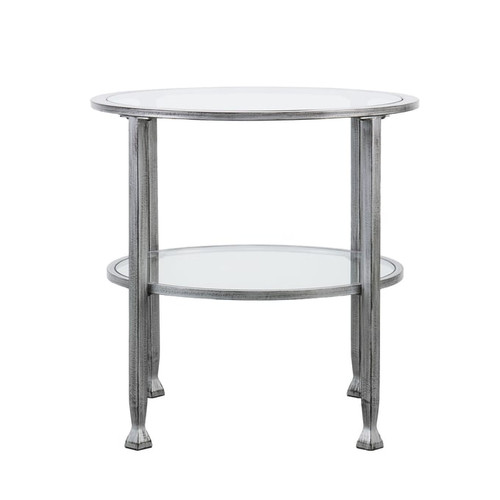 Southern Enterprises Jaymes Silver Round End Table