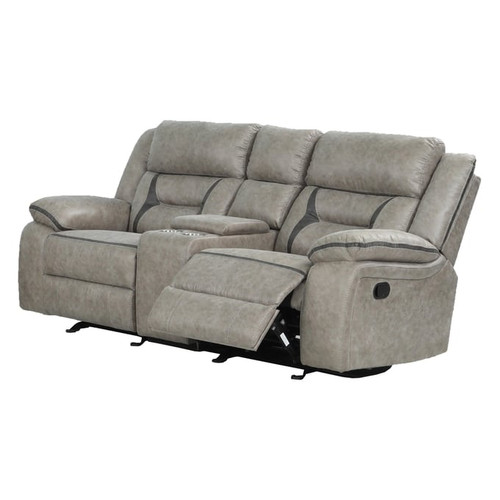 Galaxy Home Denali Gray Faux Leather Loveseat