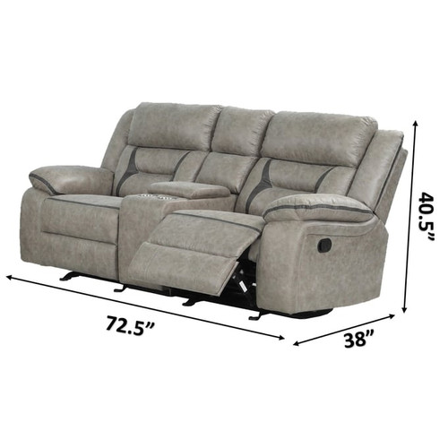 Galaxy Home Denali Gray Faux Leather Loveseat