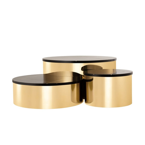 Galaxy Home Nodi Gold Silver 3pc Coffee Table Sets