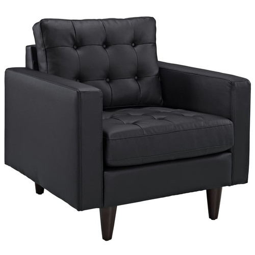 Modway Furniture Empress Black Sofa and Armchairs Set