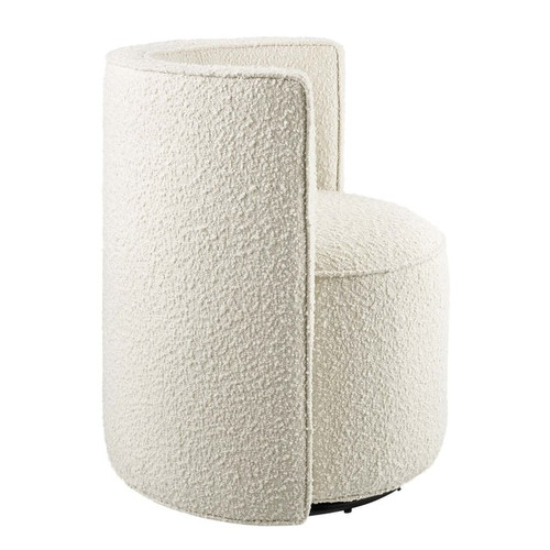 Modway Furniture Della Ivory Boucle Swivel Chair