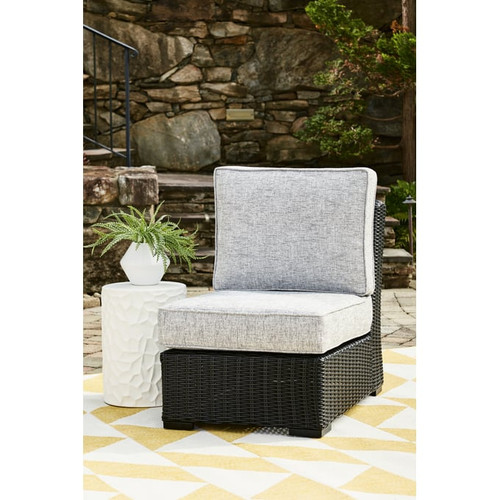 Ashley Furniture Beachcroft Black Light Gray Armless Chair