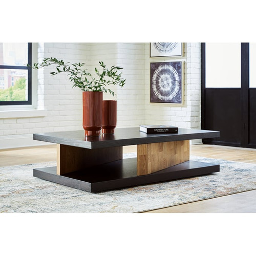 Ashley Furniture Kocomore Brown Natural Rectangular Cocktail Table