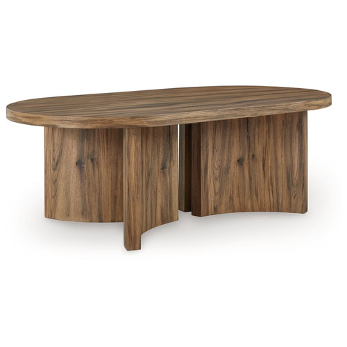 Ashley Furniture Austanny Warm Brown Oval Cocktail Table