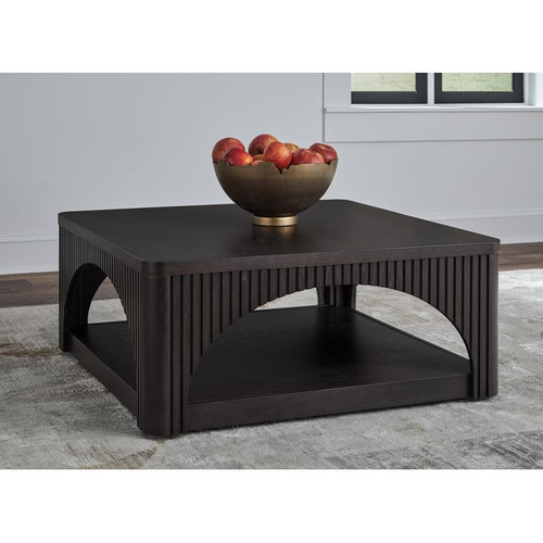 Ashley Furniture Yellink Black Square Cocktail Table