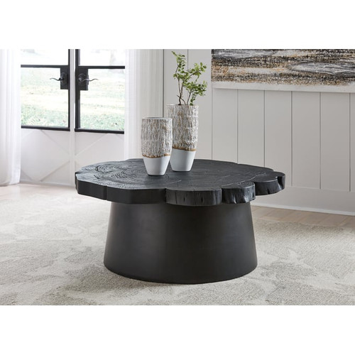 Ashley Furniture Wimbell Black Round Cocktail Table