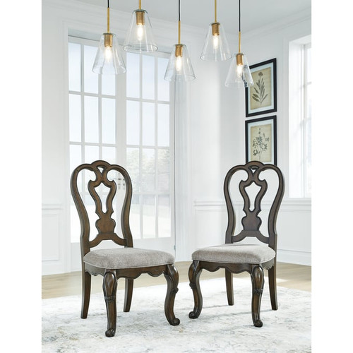 2 Ashley Furniture Maylee Dark Brown Dining Side Chairs