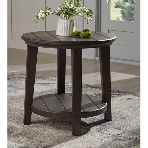 Ashley Furniture Celamar Dark Brown Round End Table