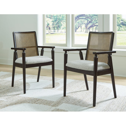 2 Ashley Furniture Galliden Black Dining Arm Chairs