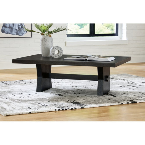 Ashley Furniture Galliden Black Rectangular Cocktail Table