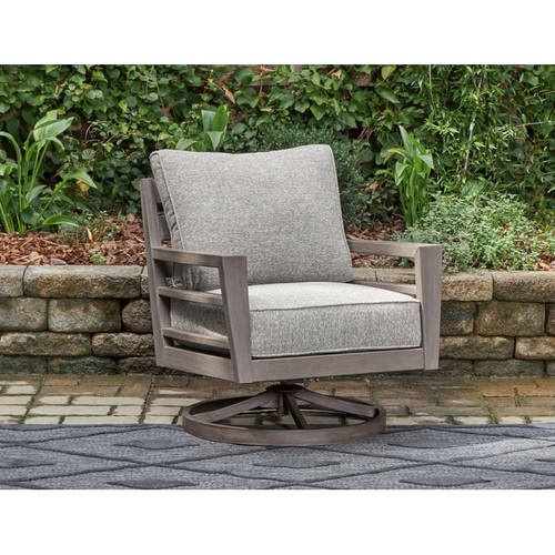 Ashley Furniture Hillside Barn Gray Brown Swivel Lounge With Cushion