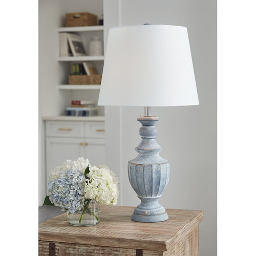 Ashley Furniture Cylerick Antique Blue Terracotta Table Lamp