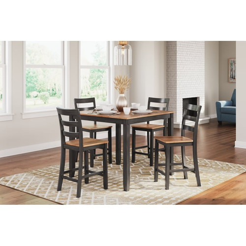 Ashley Furniture Gesthaven Natural Brown 5pc Counter Height Set