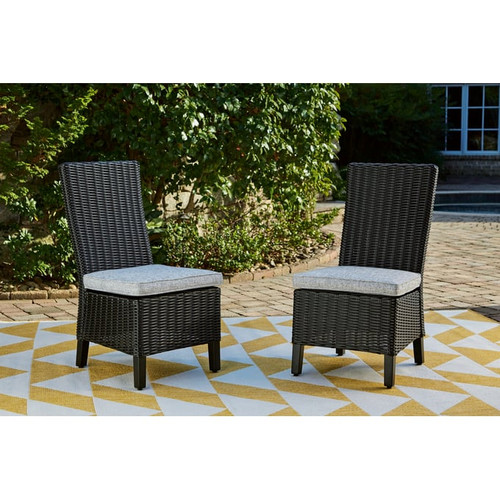 2 Ashley Furniture Beachcroft Black Light Gray Side Chairs
