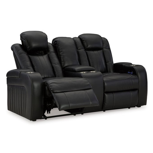 Ashley Furniture Caveman Den Midnight Power Reclining  Console Loveseat