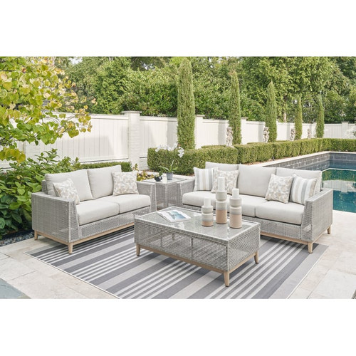 Ashley Furniture Seton Creek Gray 4pc Outdoor Seating Set