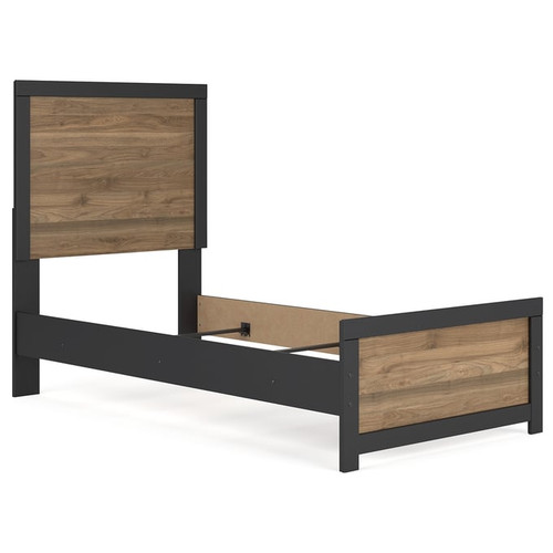 Ashley Furniture Vertani Black Honey Brown 2pc Bedroom Set With Twin Panel Bed