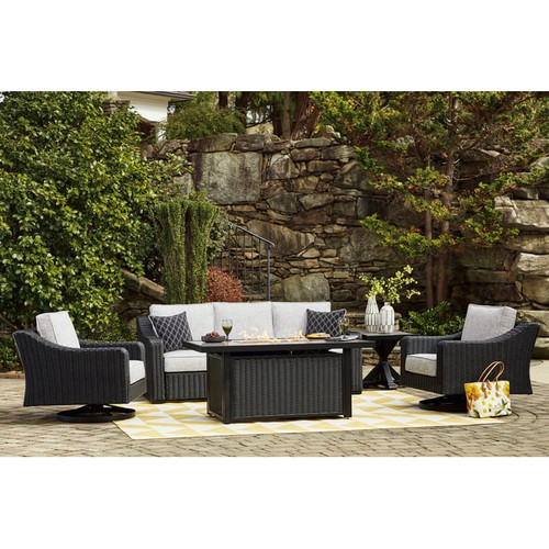 Ashley Furniture Beachcroft Light Gray 5pc Outdoor Seating Set