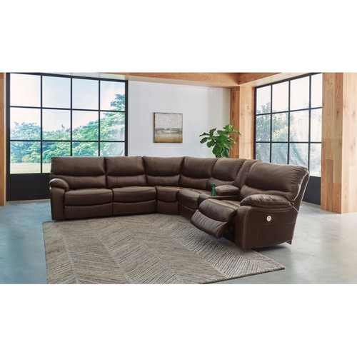 Ashley Furniture Family Circle Dark Brown 3pc LAF Power Reclining Sectional