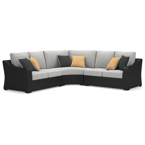 Ashley Furniture Beachcroft Light Gray 4pc Outdoor Sectional With Coffee Table