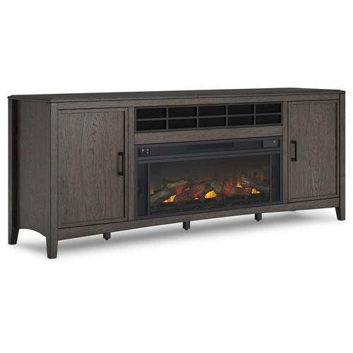 Ashley Furniture Montillan Grayish Brown TV Stand With Electric Fireplace