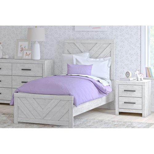 Ashley Furniture Cayboni Whitewash 4pc Bedroom Set With Twin Bed