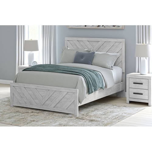 Ashley Furniture Cayboni Whitewash Queen Panel Bed
