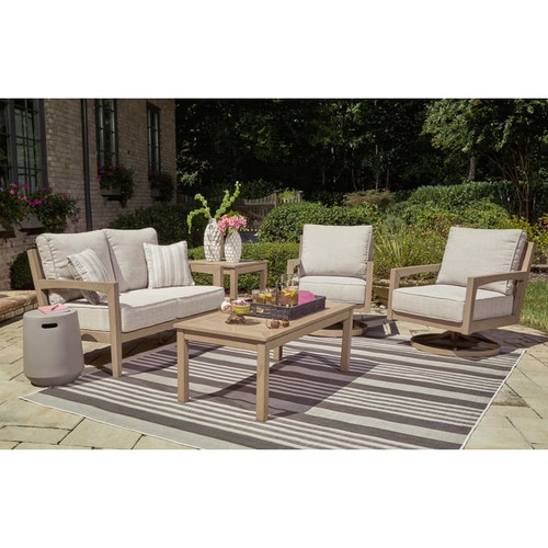 Ashley Furniture Hallow Creek Driftwood 5pc Outdoor Seating Set With Loveseat