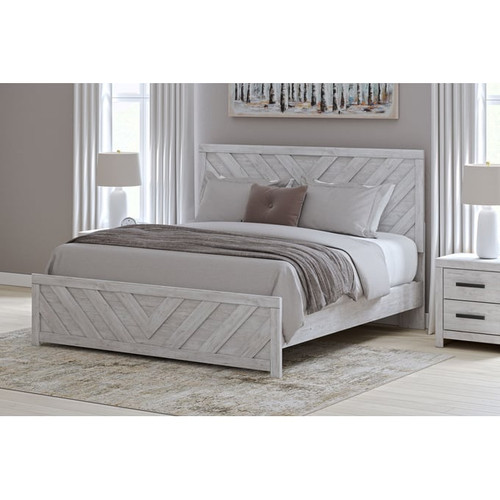 Ashley Furniture Cayboni Whitewash King Panel Bed