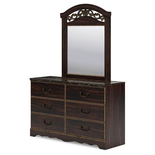 Ashley Furniture Glosmount Reddish Brown Dresser And Mirror