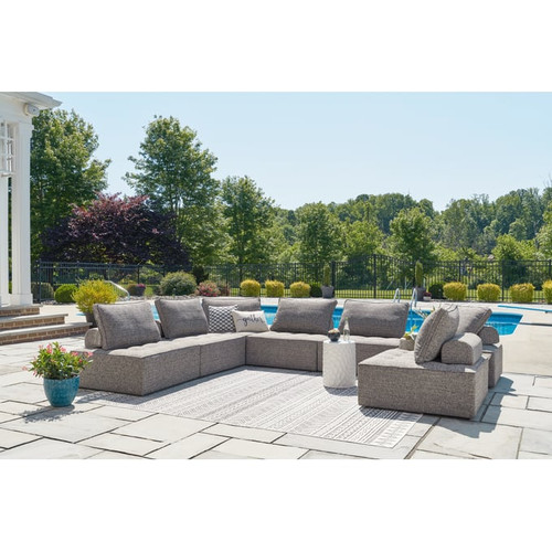 Ashley Furniture Bree Zee Brown 8pc Outdoor Sectional With End Table