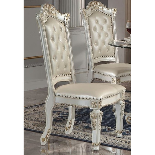 2 Acme Furniture Vendome Antique Pearl Side Chairs