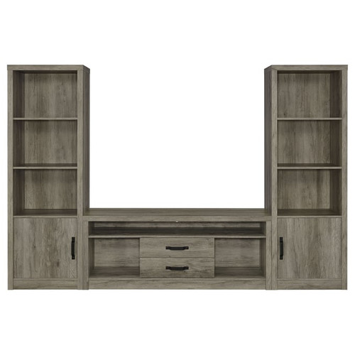 Coaster Furniture Burke Grey Driftwood 3pc Entertainment Center