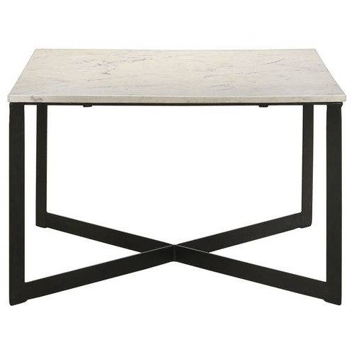 Coaster Furniture Tobin White Black Square Coffee Table