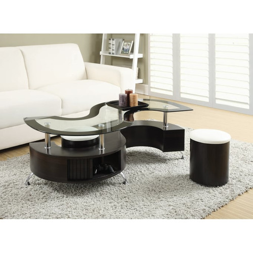 Coaster Furniture Buckley Cappuccino 3pc Coffee Table And Stools Set