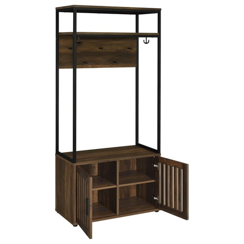 Coaster Furniture Quincy Dark Pine Black 2 Door Hall Tree