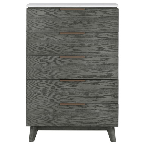 Coaster Furniture Nathan White Grey 5 Drawers Chest